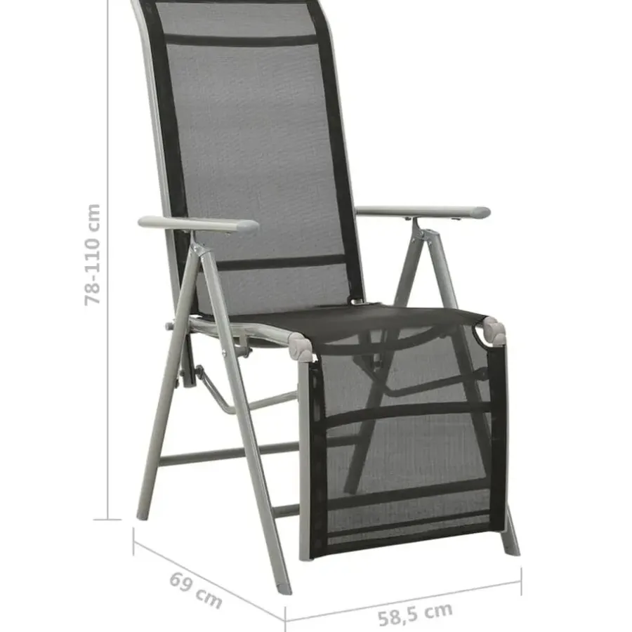vidaXL - Tuinstoelen - Zilverkleurig - Aluminium - 2 stuks - Verstelbaar