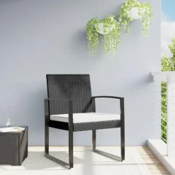Tuinstoelen-vidaXL - Tuinstoelen - Zwart - Polypropyleen - 2 stuks