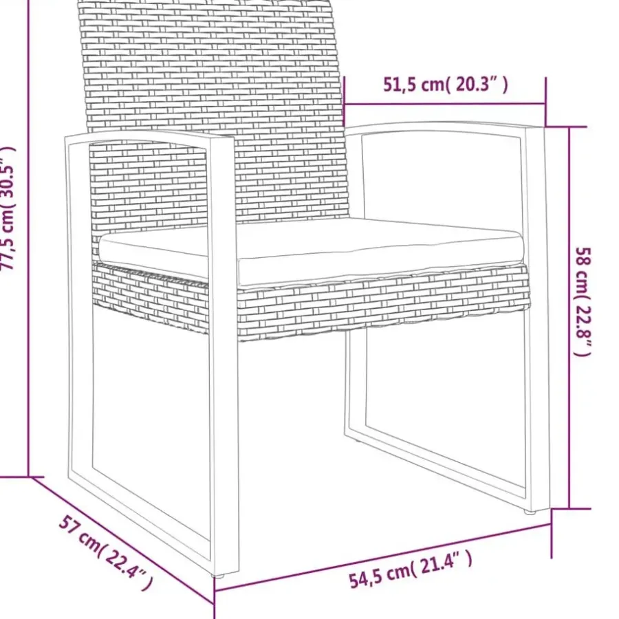 Tuinstoelen-vidaXL - Tuinstoelen - Zwart - Polypropyleen - 2 stuks