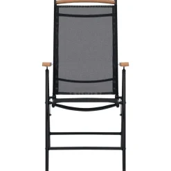 vidaXL - Tuinstoelen - Zwart - Aluminium en textileen - 2 stuks - Inklapbaar