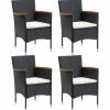 vidaXL - Tuinstoelen - Zwart - Rattan - 4 stuks