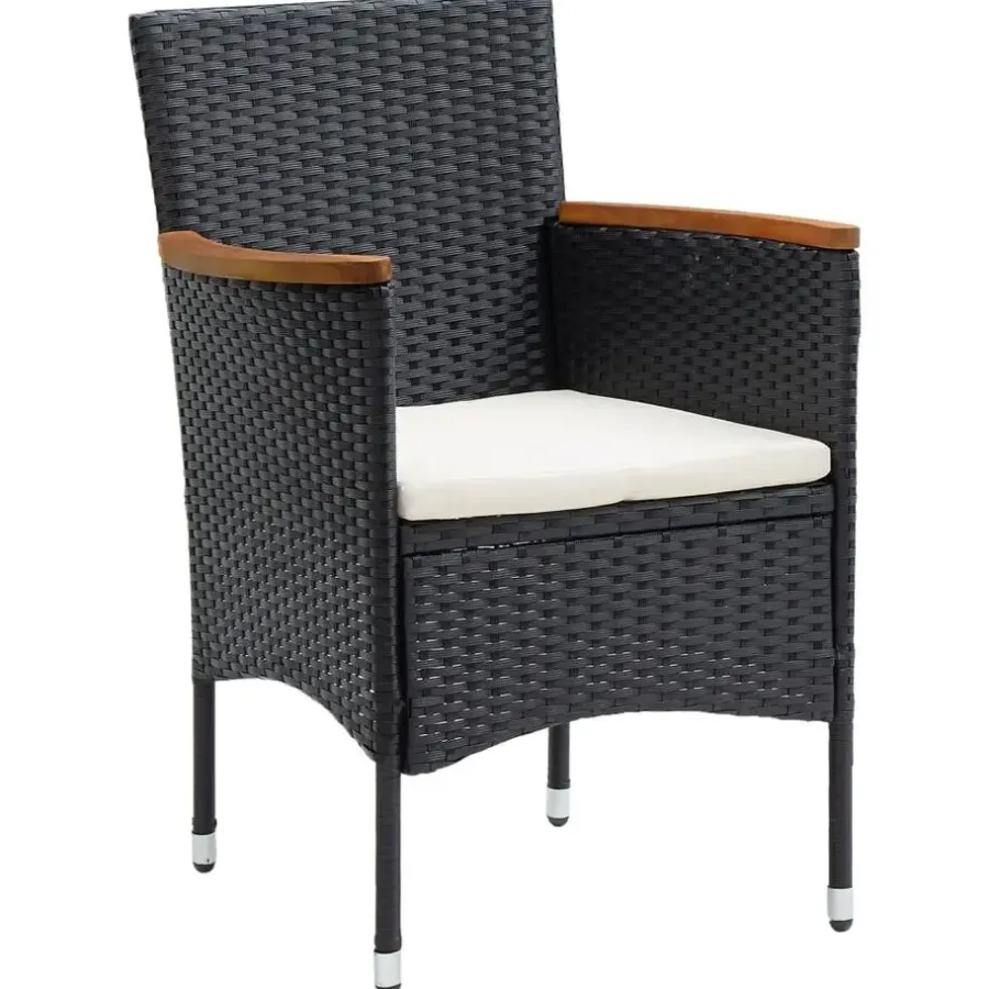 vidaXL - Tuinstoelen - Zwart - Rattan - 4 stuks
