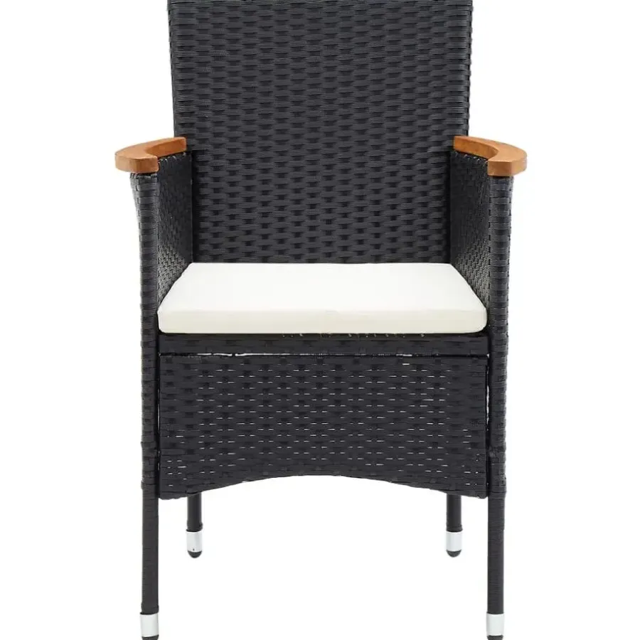 vidaXL - Tuinstoelen - Zwart - Rattan - 4 stuks