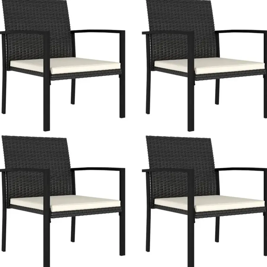 vidaXL - Tuinstoelen - Zwart - Poly rattan - 4 stuks