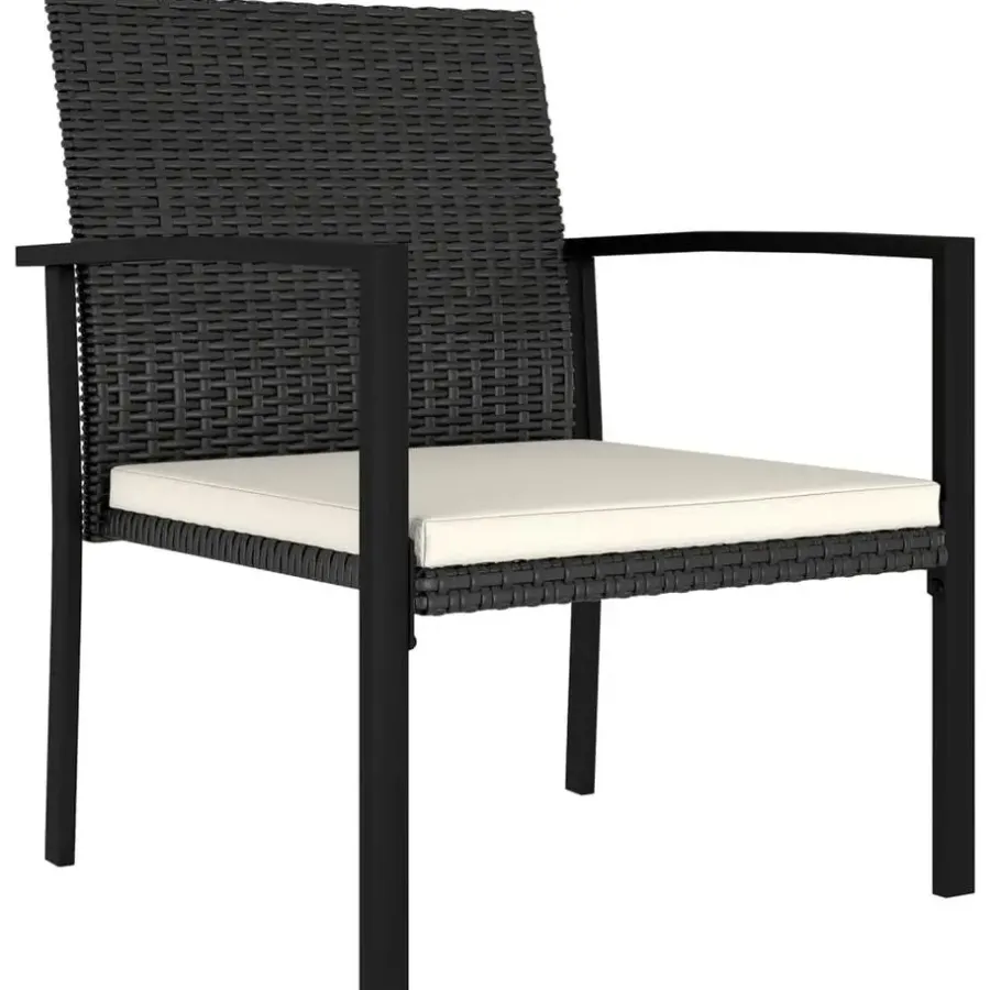 vidaXL - Tuinstoelen - Zwart - Poly rattan - 4 stuks