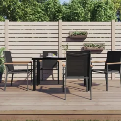 Tuinstoelen-vidaXL - Tuinstoelen - Zwart - Staal - 4 stuks - 55x61,5x90 cm