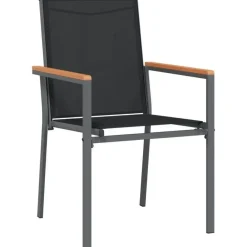 Tuinstoelen-vidaXL - Tuinstoelen - Zwart - Staal - 4 stuks - 55x61,5x90 cm