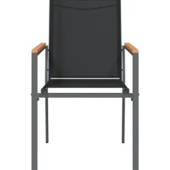 Tuinstoelen-vidaXL - Tuinstoelen - Zwart - Textileen en staal - 2 stuks - 55x61,5x90 cm