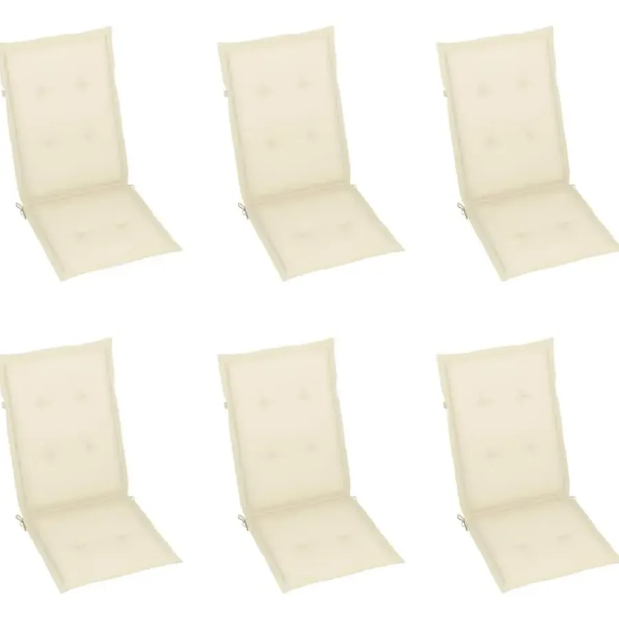 Tuinstoelen-vidaXL - Tuinstoelen inklapbaar met kussens - Massief acaciahout - 6 stuks