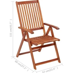 Tuinstoelen-vidaXL - Tuinstoelen inklapbaar met kussens - Massief acaciahout - 6 stuks