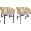 Tuinstoelen-vidaXL - Tuinstoelen -Kussens - Bruin - Poly rattan - 2 stuks