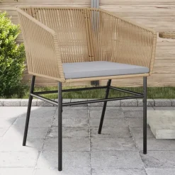 Tuinstoelen-vidaXL - Tuinstoelen -Kussens - Bruin - Poly rattan - 2 stuks