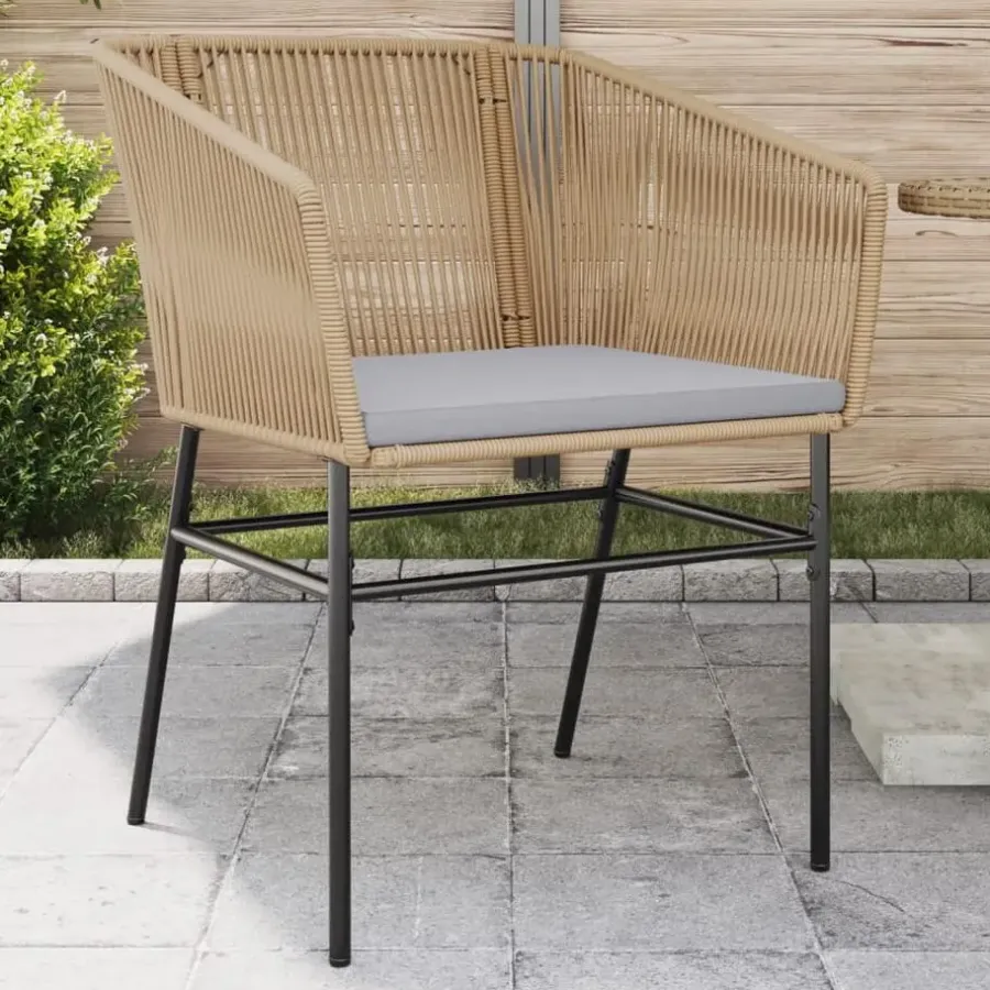 Tuinstoelen-vidaXL - Tuinstoelen -Kussens - Bruin - Poly rattan - 2 stuks