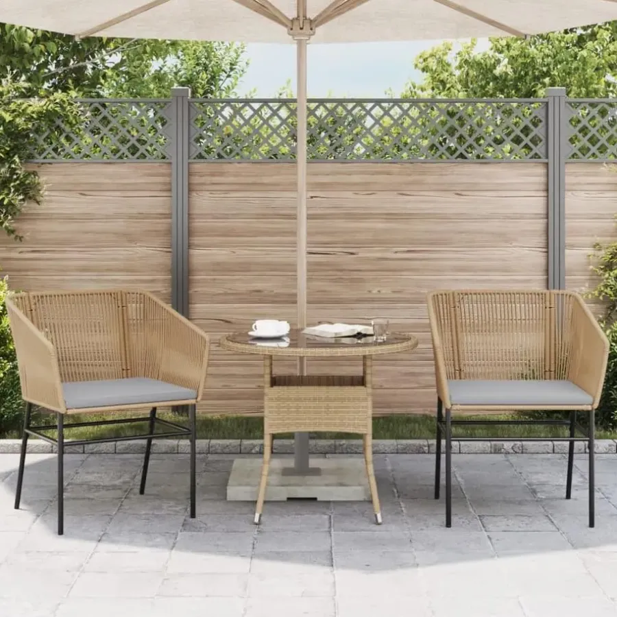Tuinstoelen-vidaXL - Tuinstoelen -Kussens - Bruin - Poly rattan - 2 stuks