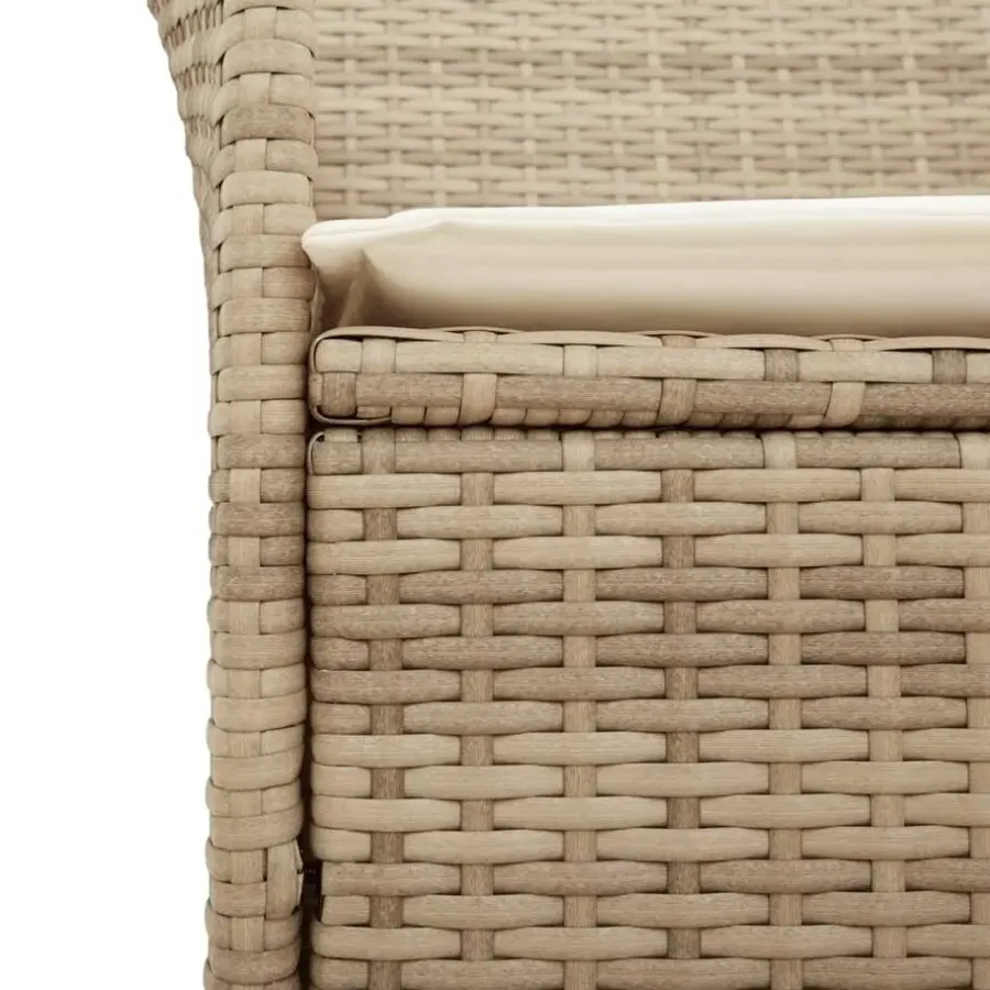 vidaXL - Tuinstoelen met kussens - Beige - Poly rattan en hout - 2 stuks