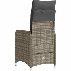 vidaXL - Tuinstoelen met kussens - Grijs - Poly Rattan - 2 stuks
