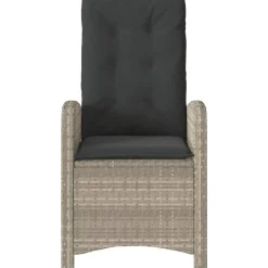 Tuinstoelen-vidaXL - Tuinstoelen verstelbaar - Grijs - Poly rattan - 2 stuks - Met kussens