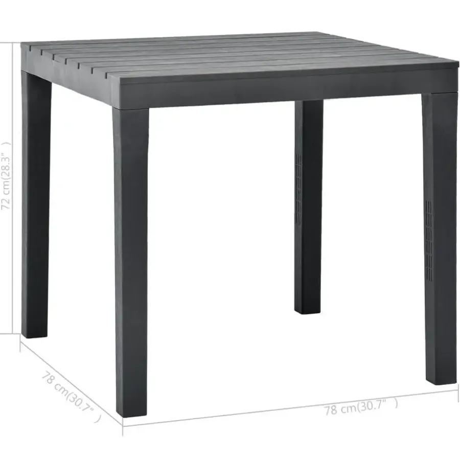 vidaXL - Tuintafel - Antraciet - Kunststof
