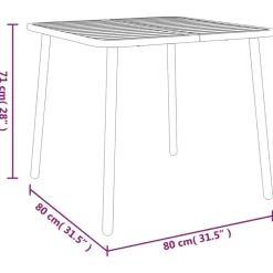 Tuintafels-vidaXL - Tuintafel - Antraciet - Staal - 80 x 80 x 71 cm