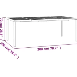 Tuintafels-vidaXL - Tuintafel - Antraciet - Staal - 200 x 100 x 72 cm