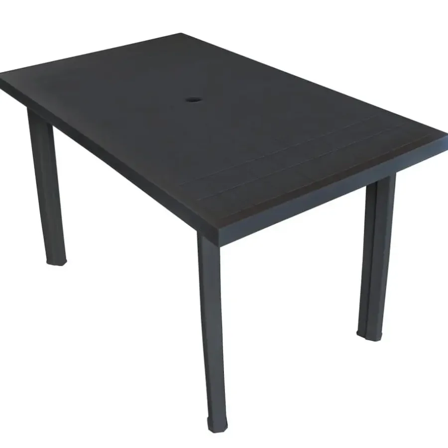 Tuintafels-vidaXL - Tuintafel - Antraciet - Kunststof - 126 x 76 x 72 cm