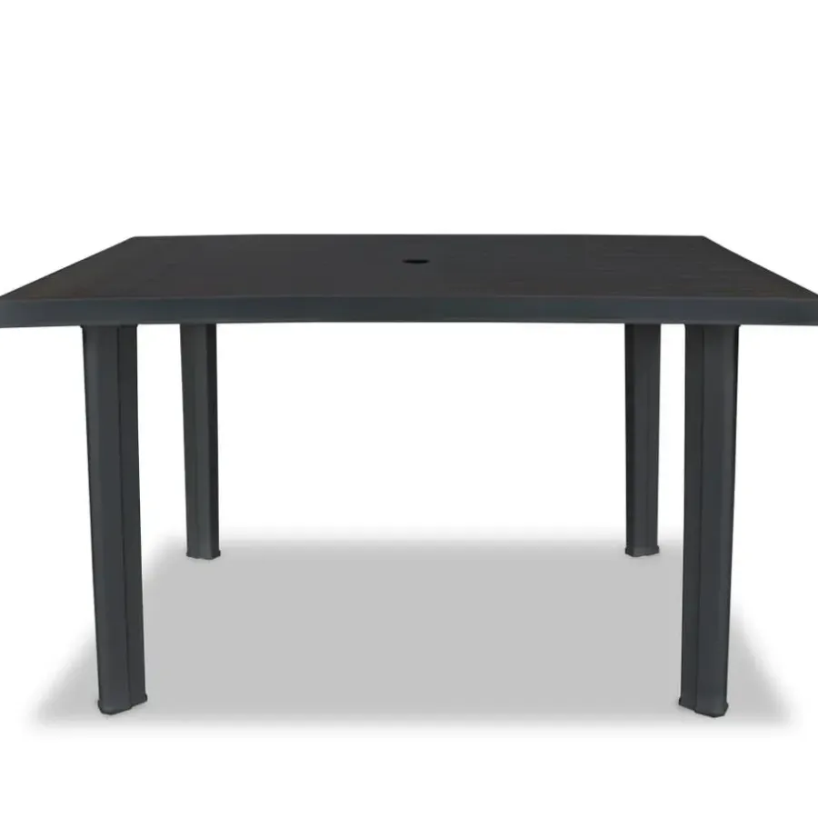 Tuintafels-vidaXL - Tuintafel - Antraciet - Kunststof - 126 x 76 x 72 cm