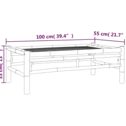 Tuintafels-vidaXL - Tuintafel - Bruin - Bamboe - 100 x 55 x 33 cm