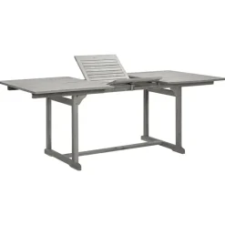 vidaXL - Tuintafel - Grijs - Massief acaciahout - (150-200)x100x75 cm