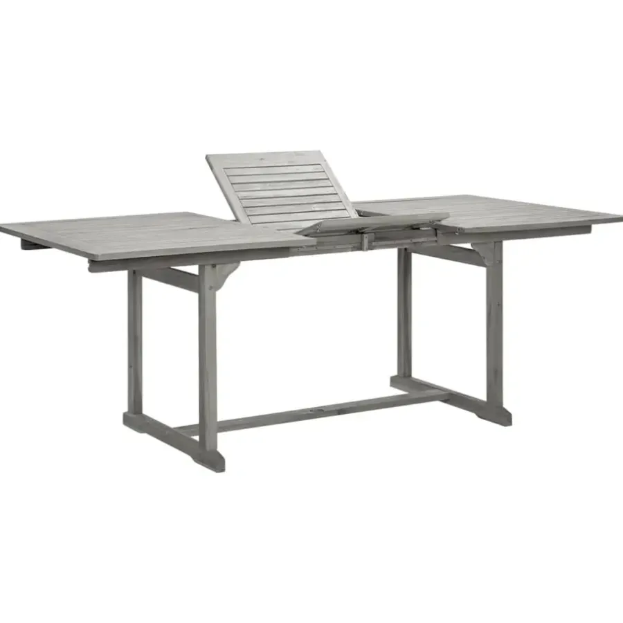 vidaXL - Tuintafel - Grijs - Massief acaciahout - (150-200)x100x75 cm