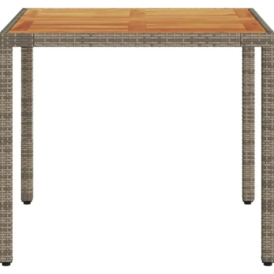 vidaXL - Tuintafel - Grijs - Poly rattan - 90 x 90 x 75 cm