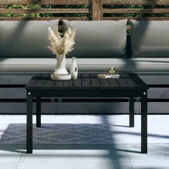 vidaXL - Tuintafel - Zwart - Massief grenenhout - 82.5 x 82.5 x 45 cm