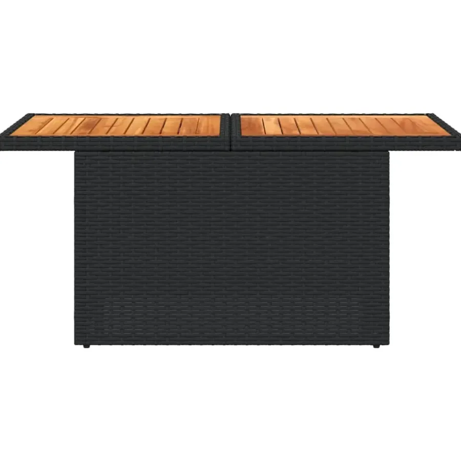 vidaXL - Tuintafel - Zwart - Poly rattan en acaciahout - 100x55x73 cm