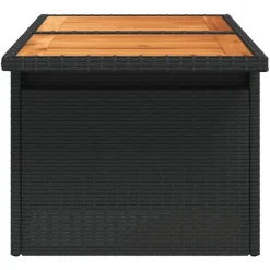 vidaXL - Tuintafel - Zwart - Poly rattan en acaciahout - 100x55x73 cm