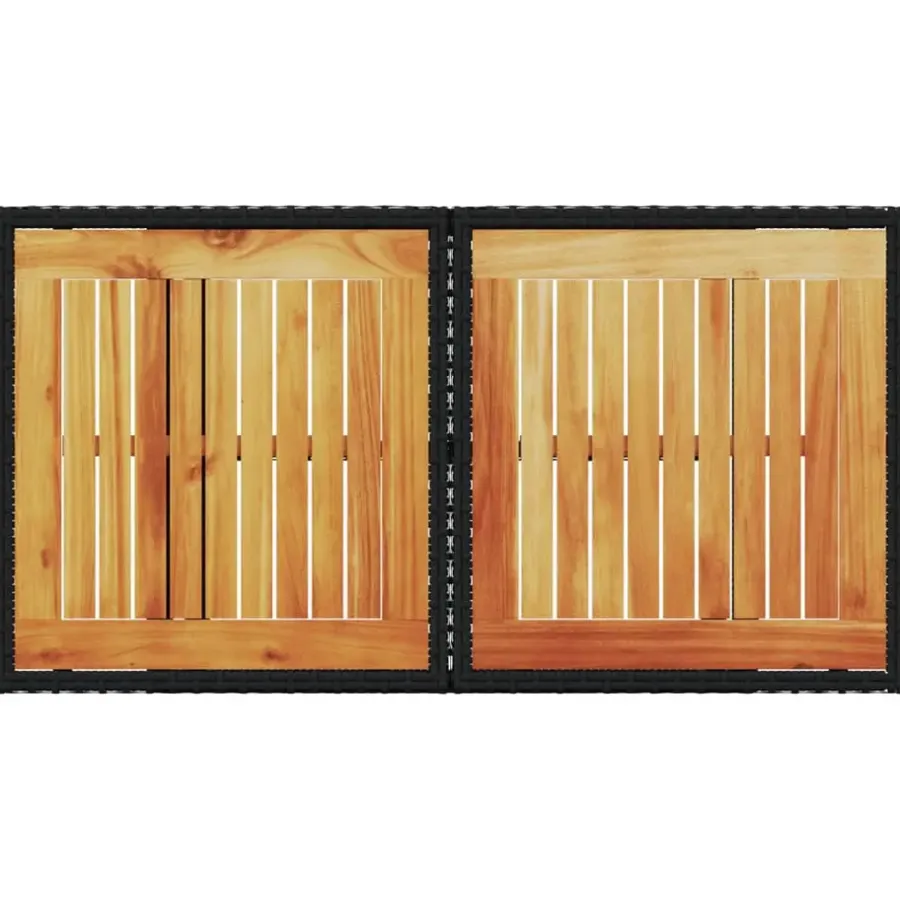 vidaXL - Tuintafel - Zwart - Poly rattan en acaciahout - 100x55x73 cm