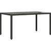 Tuintafels-vidaXL - Tuintafel - Zwart - Poly rattan - 150 x 90 x 75 cm