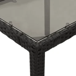 Tuintafels-vidaXL - Tuintafel - Zwart - Poly rattan - 150 x 90 x 75 cm