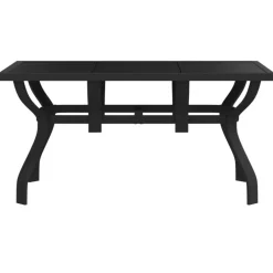 vidaXL - Tuintafel - Zwart - Staal en glas - 140 x 70 x 70 cm