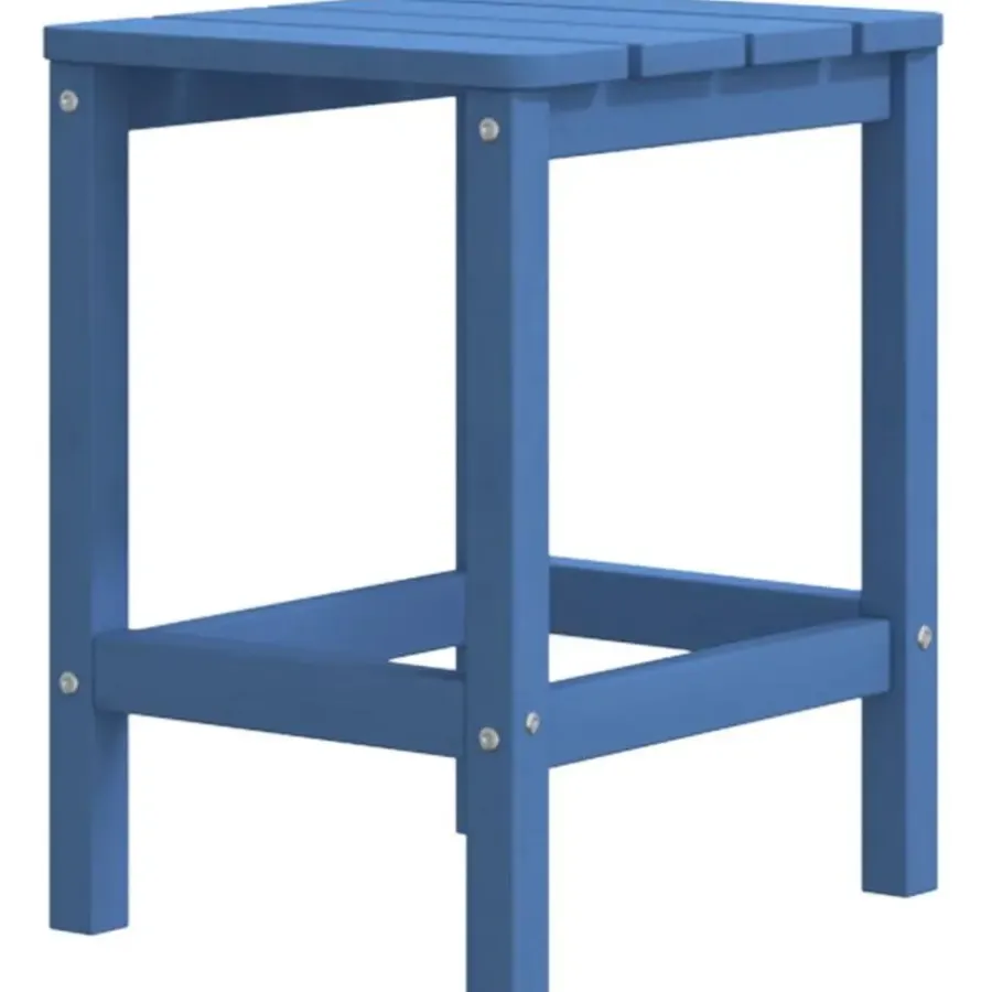 Tuintafels-vidaXL - Tuintafel Adirondack - Vierkant - Aquablauw - HDPE - 38x38x46 cm