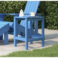 Tuintafels-vidaXL - Tuintafel Adirondack - Vierkant - Aquablauw - HDPE - 38x38x46 cm