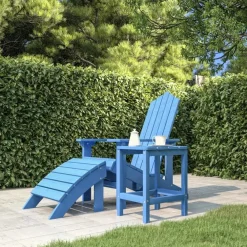 Tuintafels-vidaXL - Tuintafel Adirondack - Vierkant - Aquablauw - HDPE - 38x38x46 cm