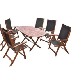 vidaXL - Tuintafel En Stoel - Bruin - Hout