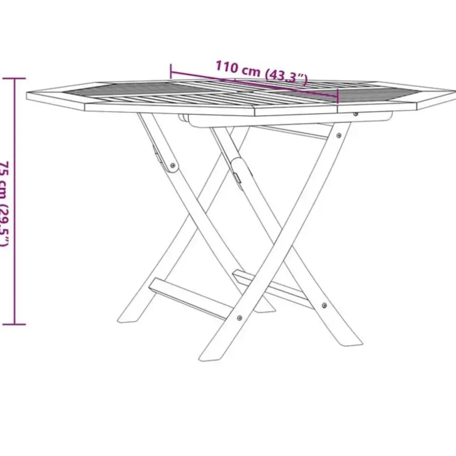 Tuintafels-vidaXL - Tuintafel inklapbaar - Bruin - Massief teakhout - 110x110x75 cm