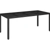 vidaXL - Tuintafel Met Glazen Blad - Zwart - Poly rattan - 190 x 90 x 75 cm
