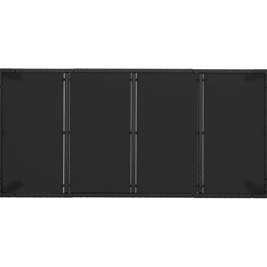 vidaXL - Tuintafel Met Glazen Blad - Zwart - Poly rattan - 190 x 90 x 75 cm