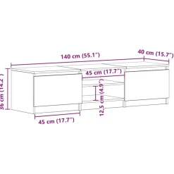 Tv Meubels-vidaXL - Tv-kast - Grijs - Bewerkt hout
