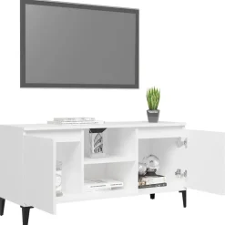 vidaXL - Tv-kast - Wit - Bewerkt hout