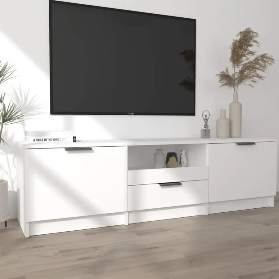 vidaXL - Tv-kast - Wit - Bewerkt hout