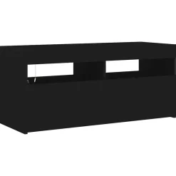 vidaXL - Tv-kast - Zwart - Bewerkt hout