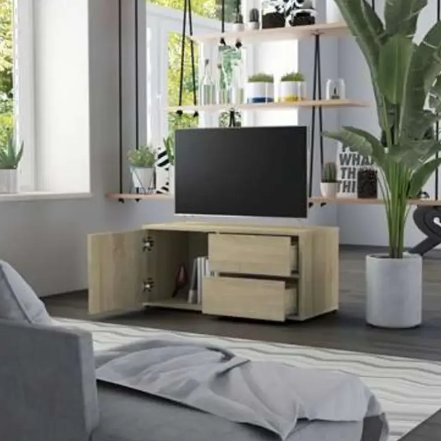 Tv Meubels-vidaXL - Tv-meubel - Bruin - Bewerkt hout