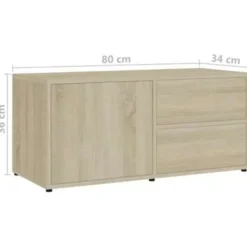 Tv Meubels-vidaXL - Tv-meubel - Bruin - Bewerkt hout